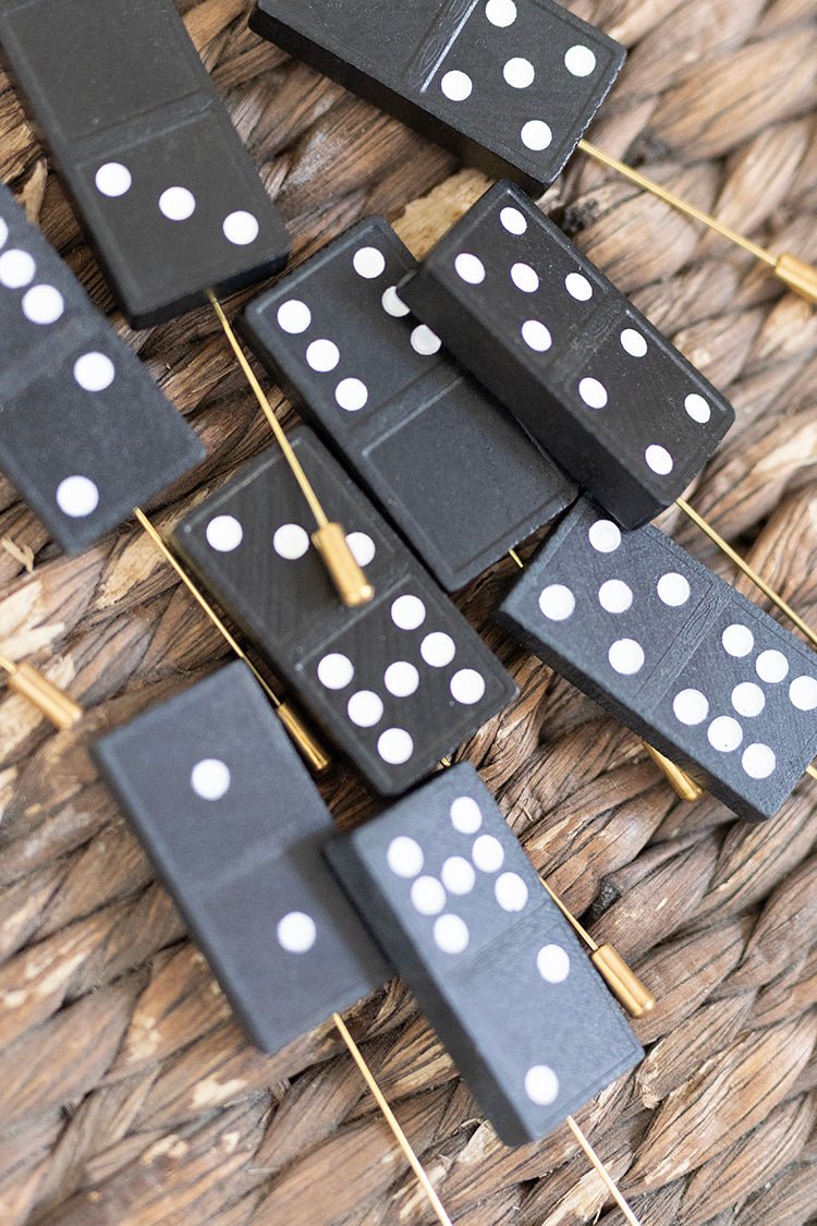 Domino Hat Stick Pin - Black - Flea Style