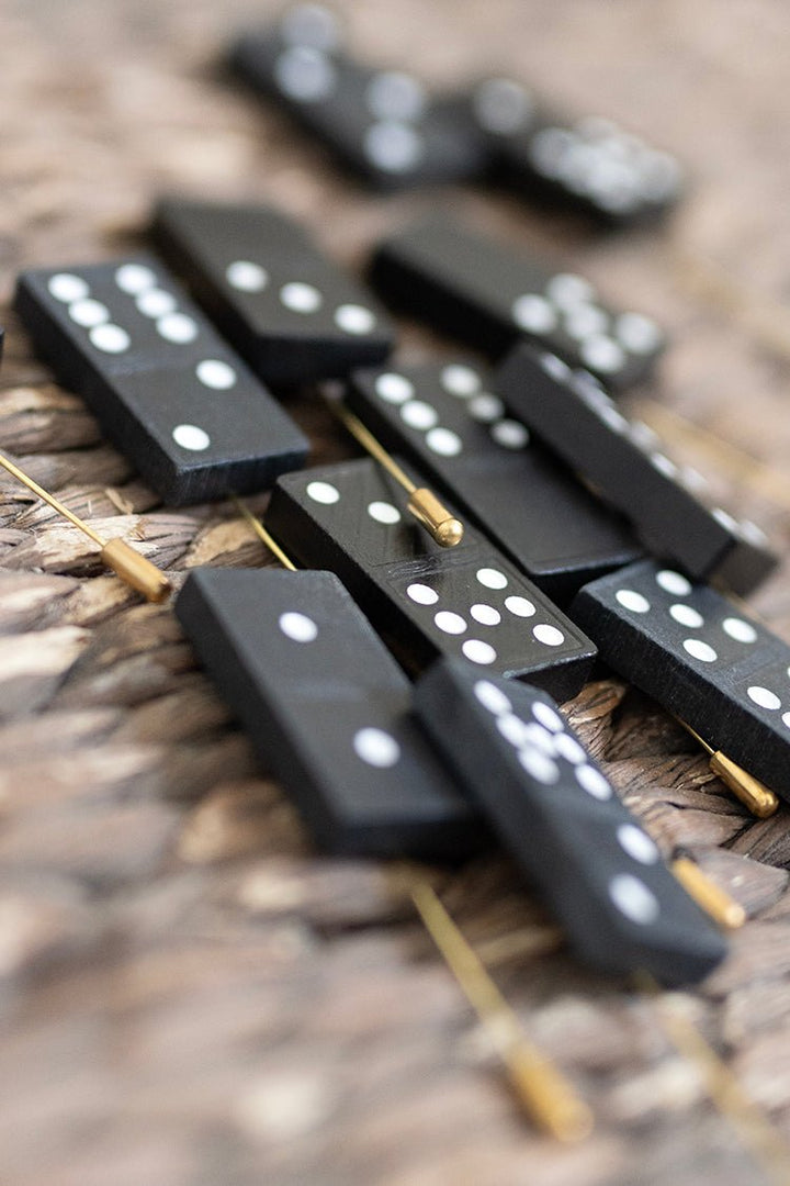 Domino Hat Stick Pin - Black - Flea Style
