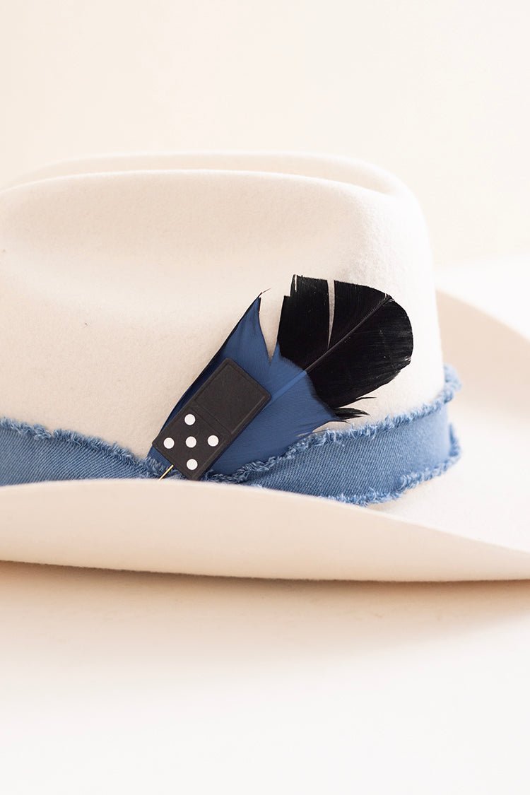 Domino Hat Stick Pin - Black - Flea Style