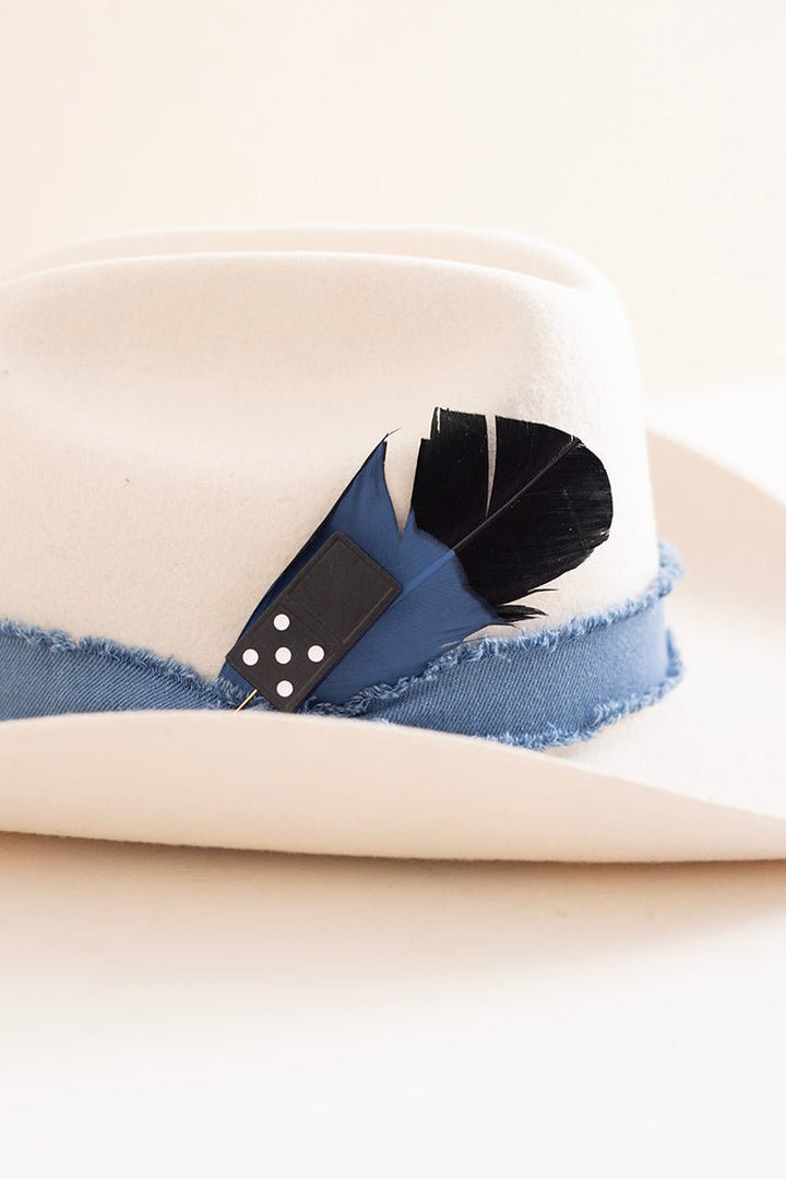Domino Hat Stick Pin - Black - Flea Style