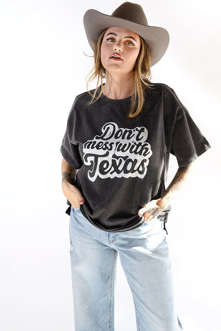 "Don't Mess with Texas" Mineral Washed T-Shirt - Flea Style