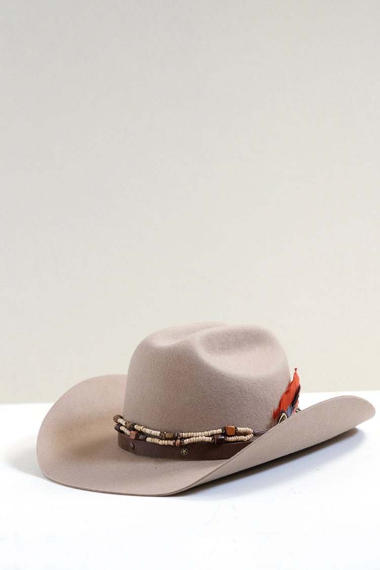 Double Strand Neutral Beaded Hat Band - Flea Style