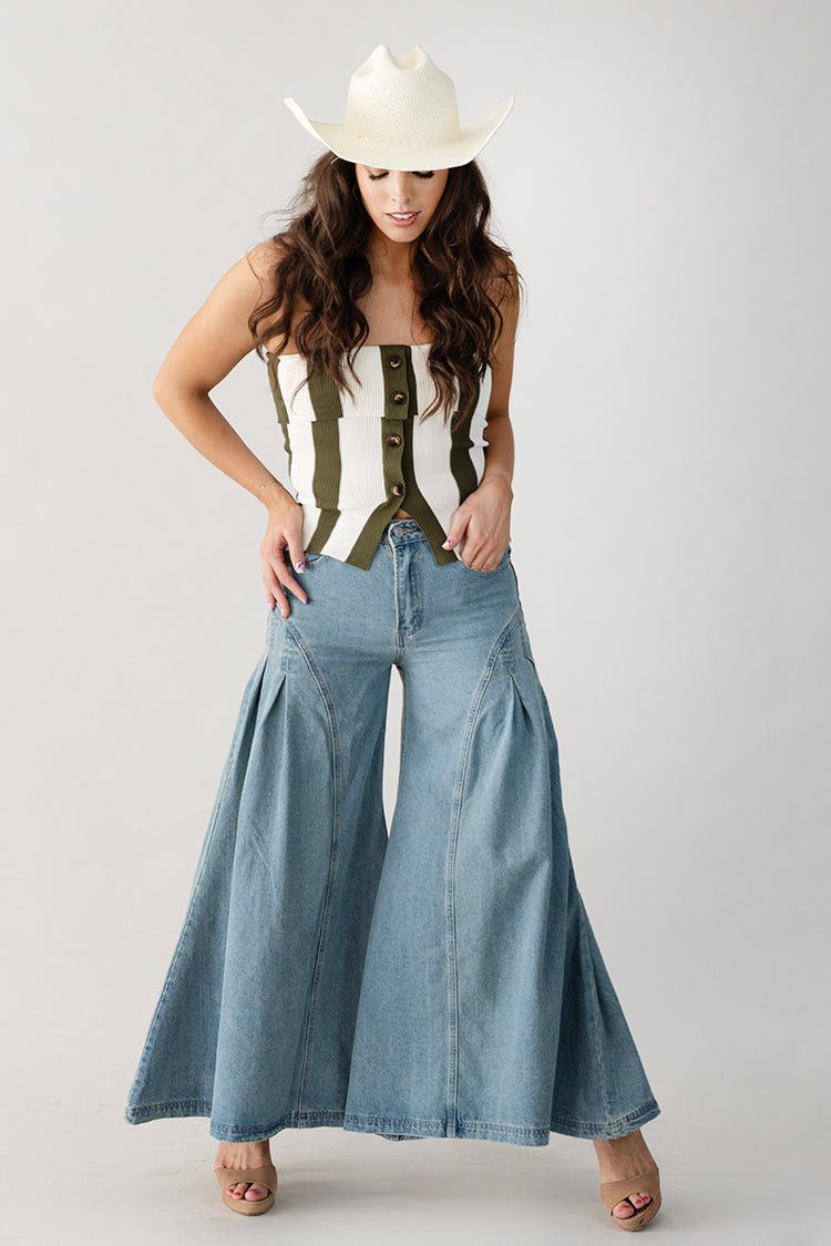 Extra Wide Leg Light Wash Jeans - Flea Style