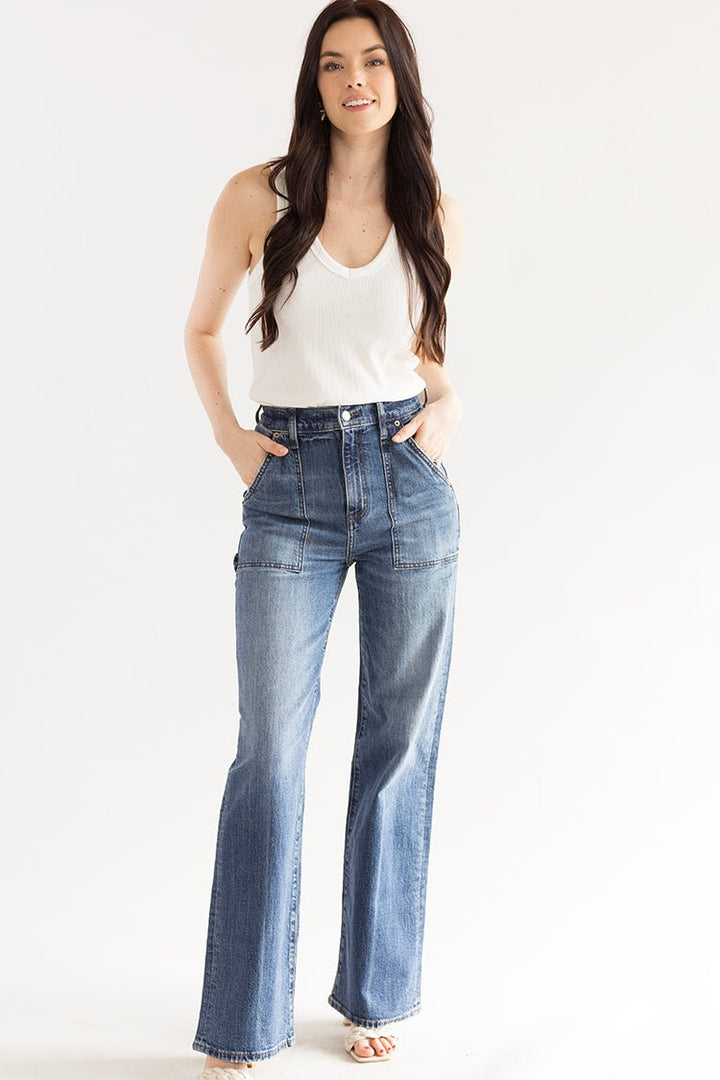 Far Out w/ Patch Pocket Wide Leg Jean - Flea Style