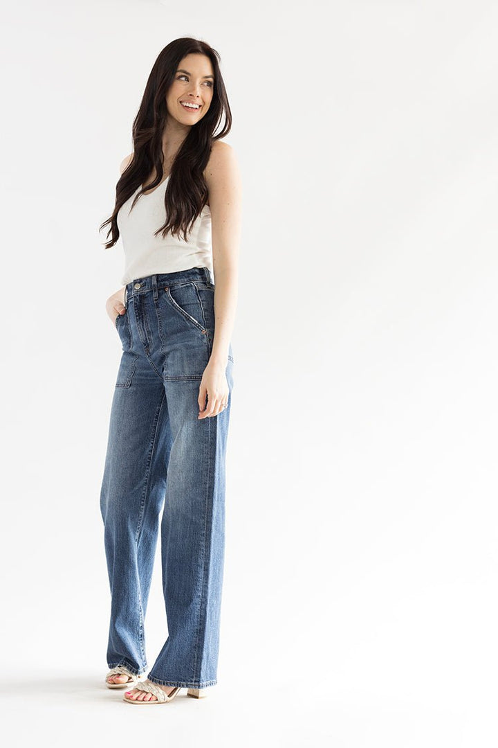 Far Out w/ Patch Pocket Wide Leg Jean - Flea Style