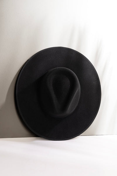Stevie Wool Wide-Brim Hat - Black – Flea Style display picture 2