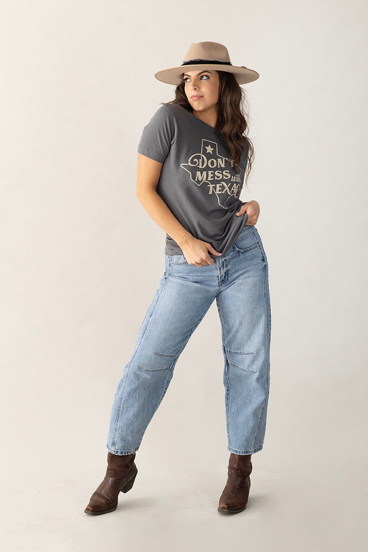 Gray "Don't Mess with Texas" Tee - Flea Style