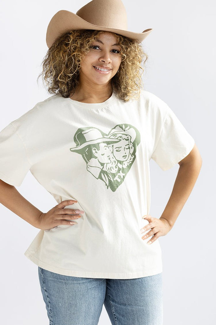 Green Texas Love Oversized Graphic T-Shirt - Flea Style