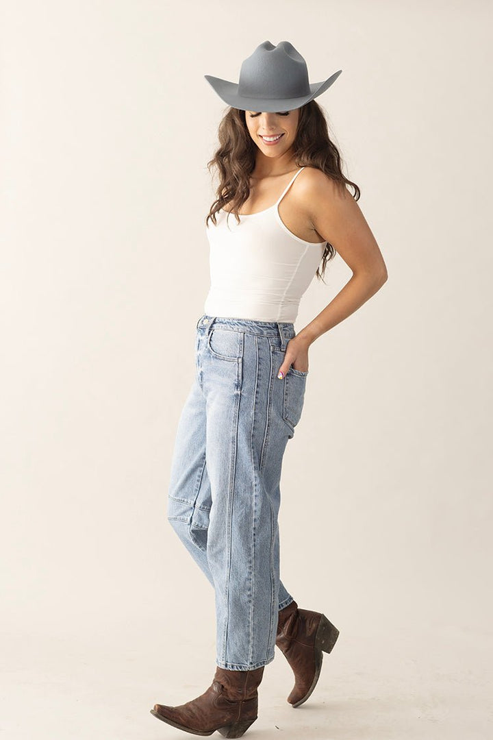 High Rise Denim Barrel Jean - Flea Style