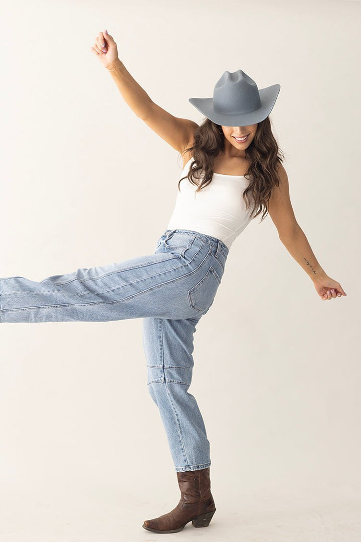 High Rise Denim Barrel Jean - Flea Style