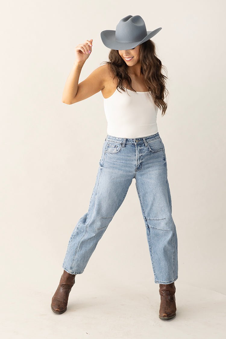 High Rise Denim Barrel Jean - Flea Style