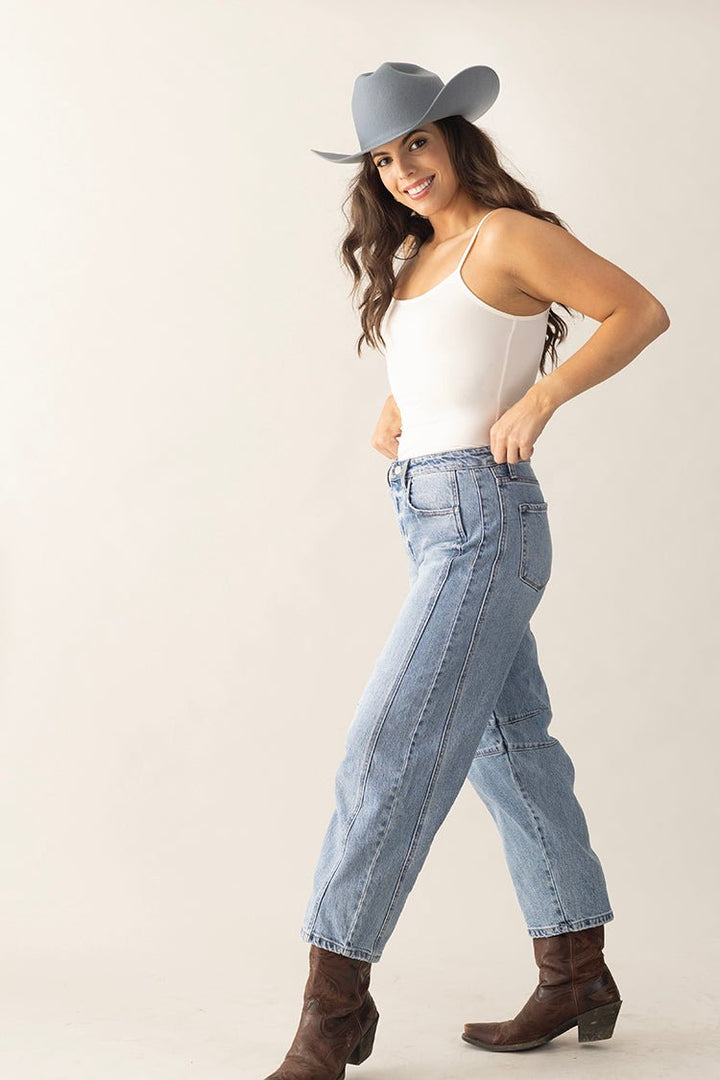 High Rise Denim Barrel Jean - Flea Style