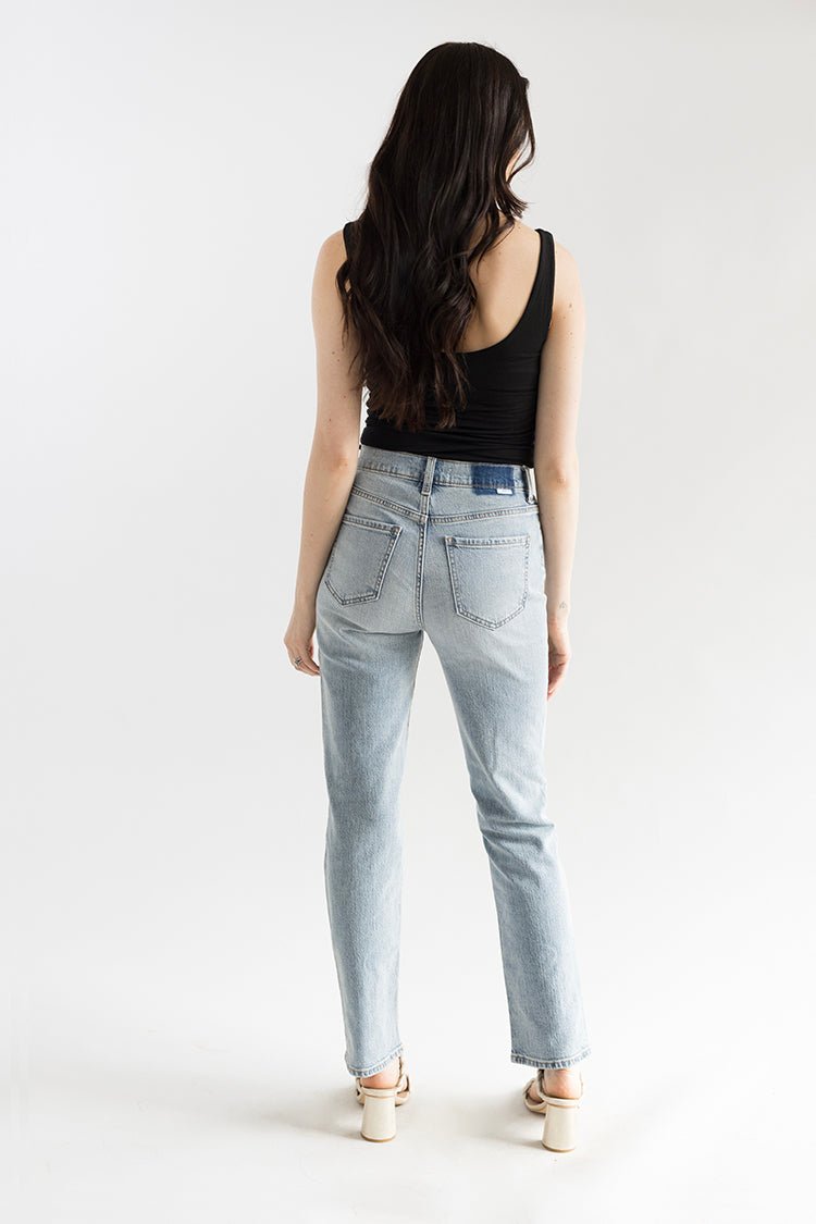 High Rise Slim Straight "Wink" Wash Jean - Flea Style