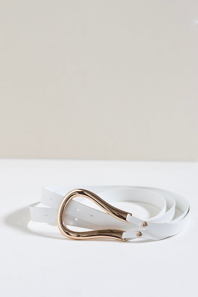 Horseshoe Buckle Faux Leather Belt - Flea Style
