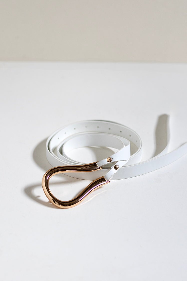 Horseshoe Buckle Faux Leather Belt - Flea Style
