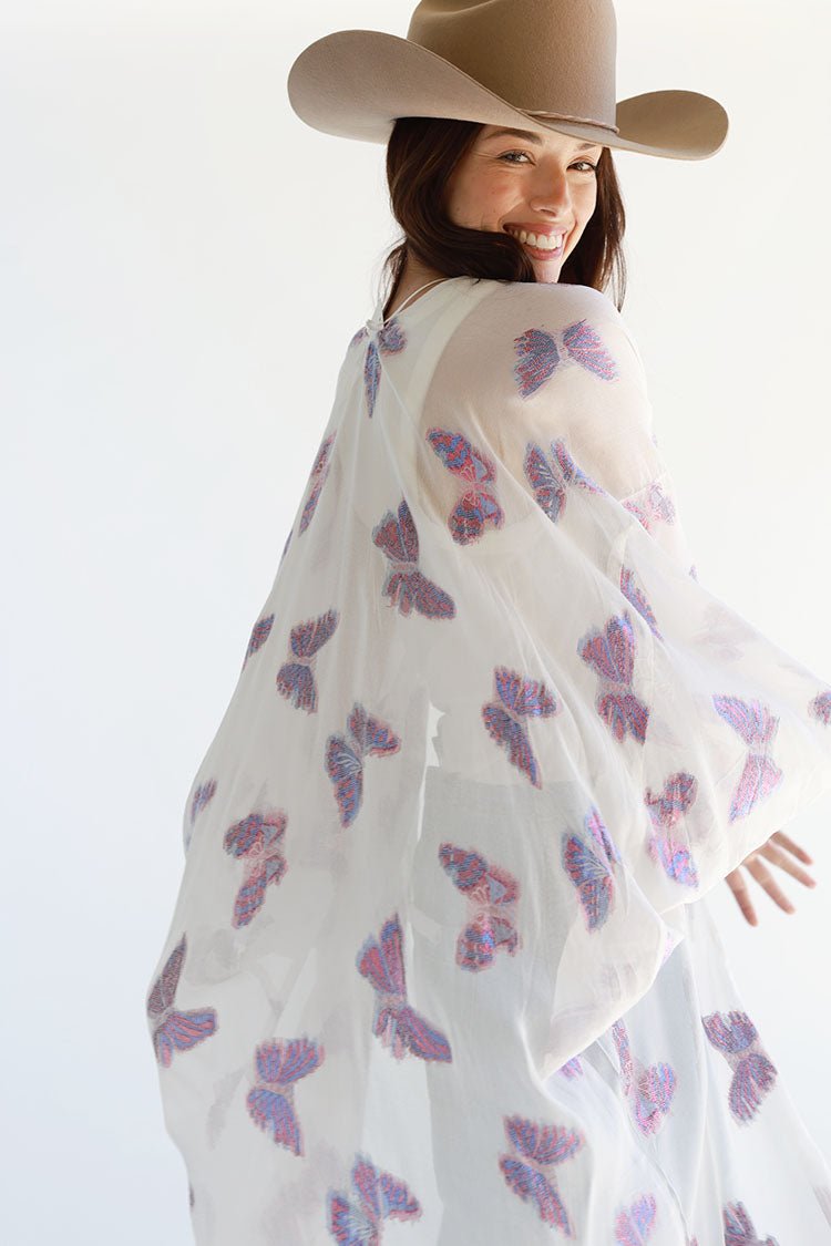 Iridescent Butterfly Sheer Duster - Flea Style