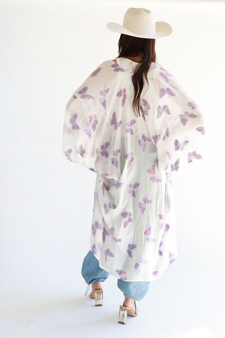 Iridescent Butterfly Sheer Duster - Flea Style