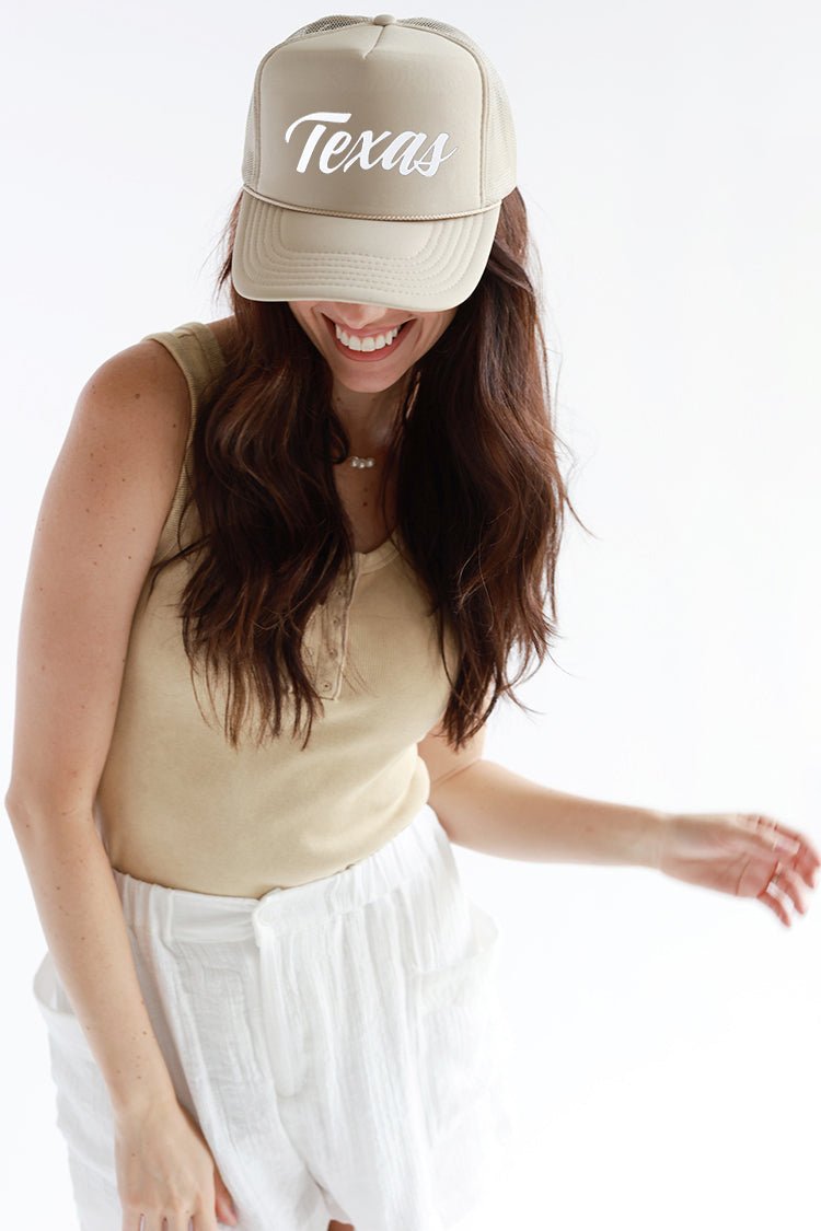 Khaki Texas Trucker Hat - Flea Style