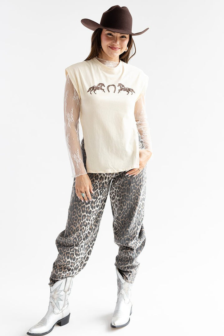 Leopard Baggy Jeans - Flea Style