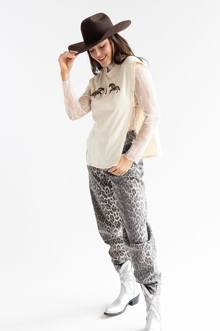 Leopard Baggy Jeans - Flea Style