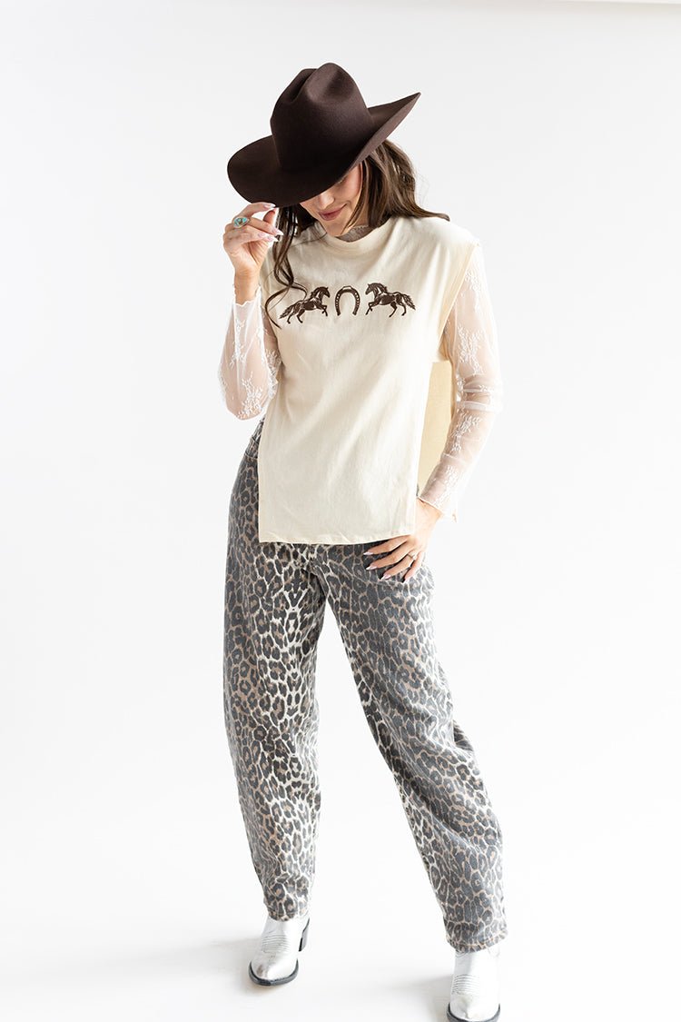 Leopard Baggy Jeans - Flea Style