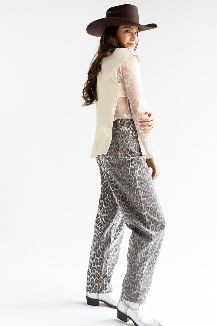 Leopard Baggy Jeans - Flea Style