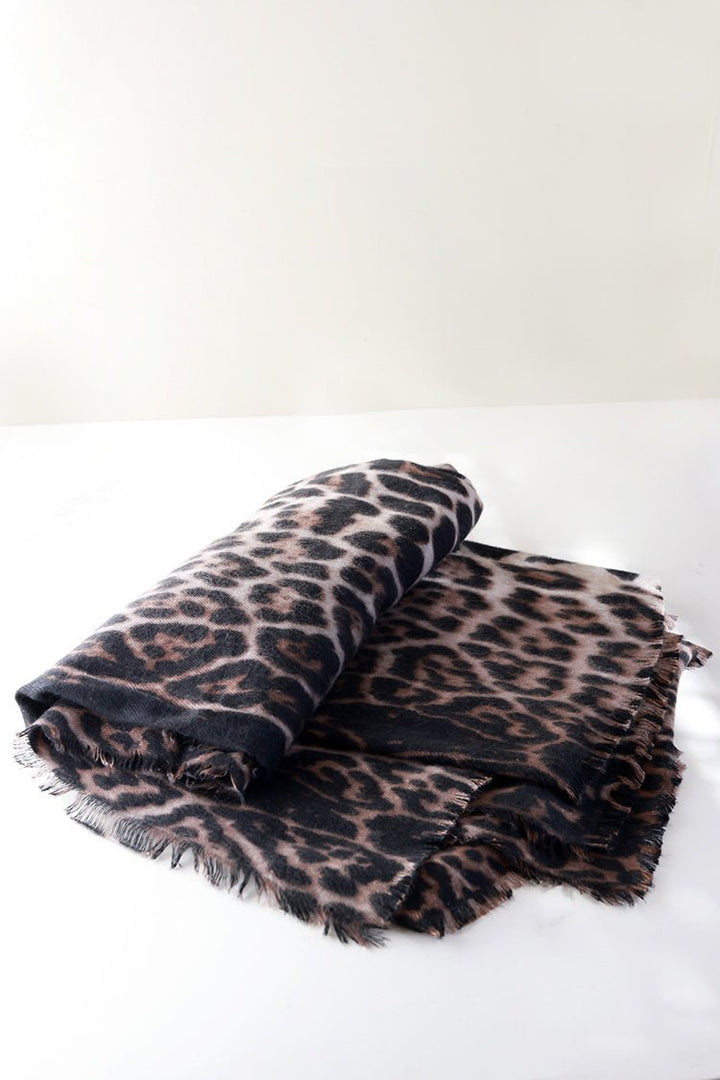 Leopard Print Oversized Scarf - Flea Style