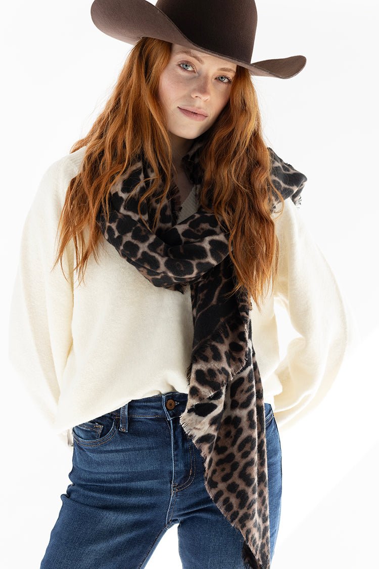 Leopard Print Oversized Scarf - Flea Style