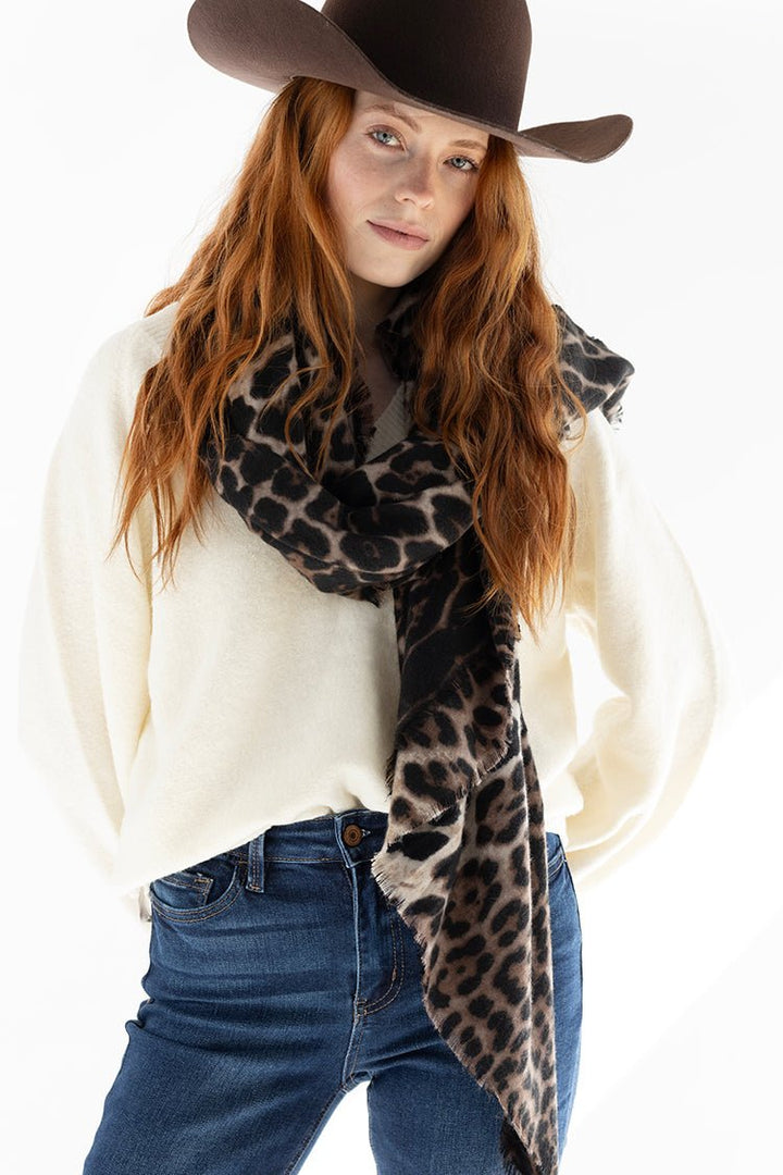 Leopard Print Oversized Scarf - Flea Style