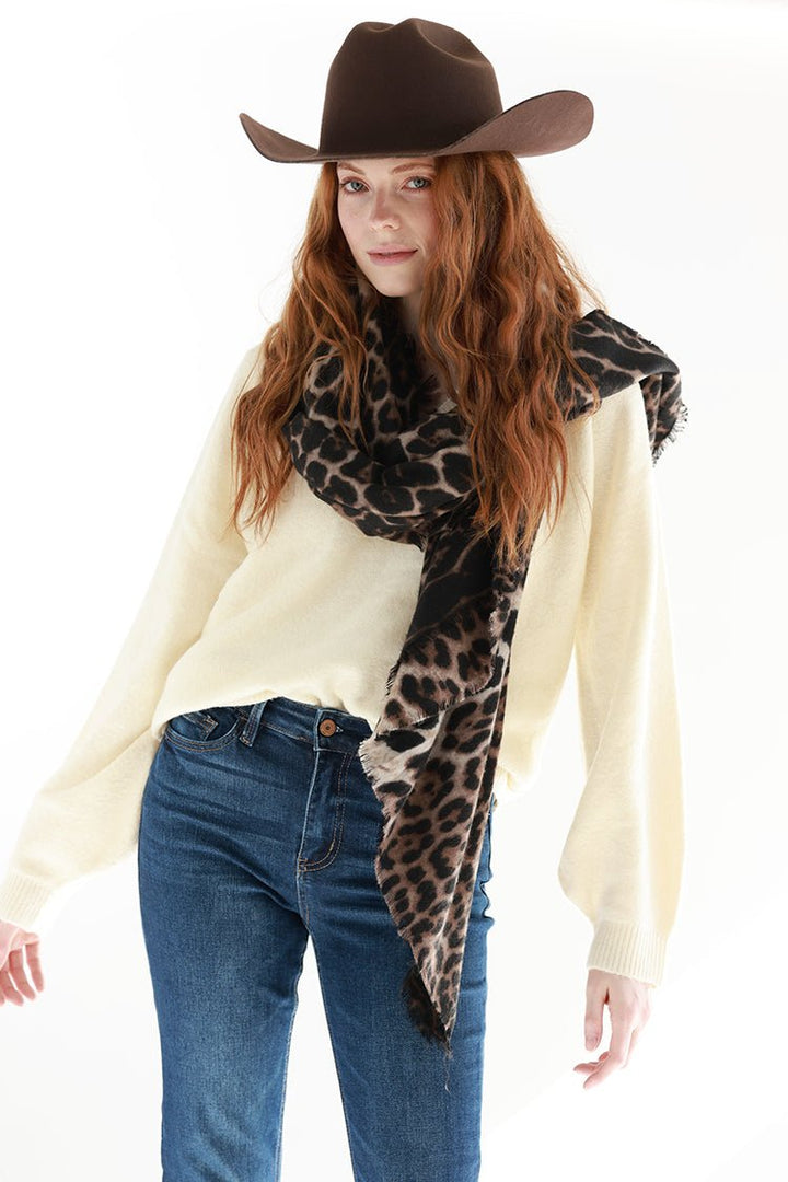 Leopard Print Oversized Scarf - Flea Style