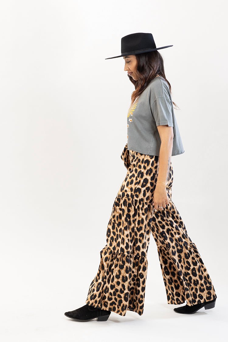 Leopard Print Palazzo Pants - Flea Style