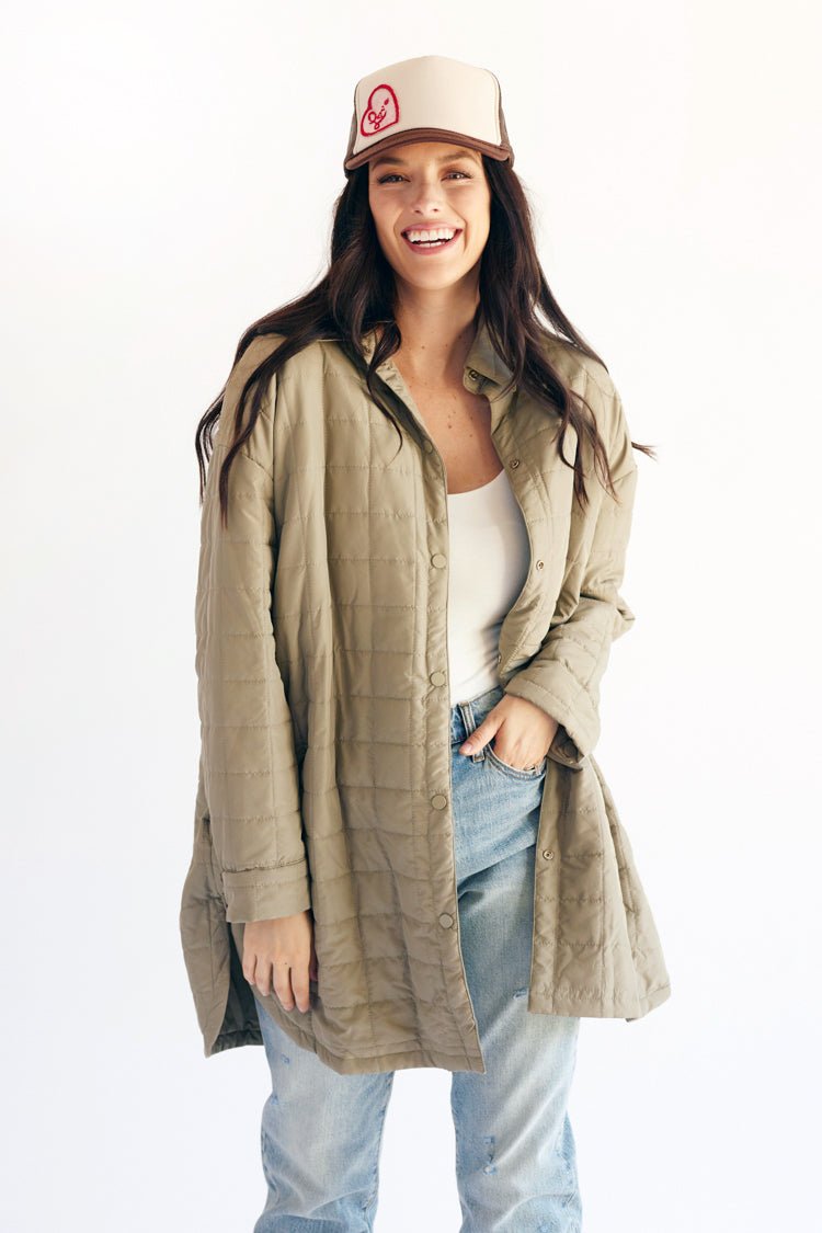 Light Olive Quilted Jacket - Flea Style