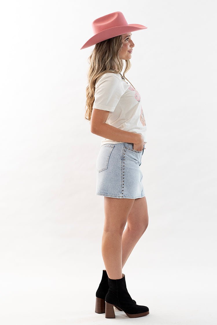Light Wash Denim Mini Skirt - Flea Style