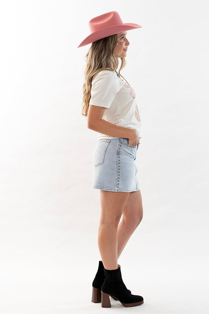 Light Wash Denim Mini Skirt - Flea Style
