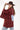 Maroon Abstract Print Kimono with Denim Butterfly - Flea Style