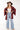 Maroon Abstract Print Kimono with Denim Butterfly - Flea Style
