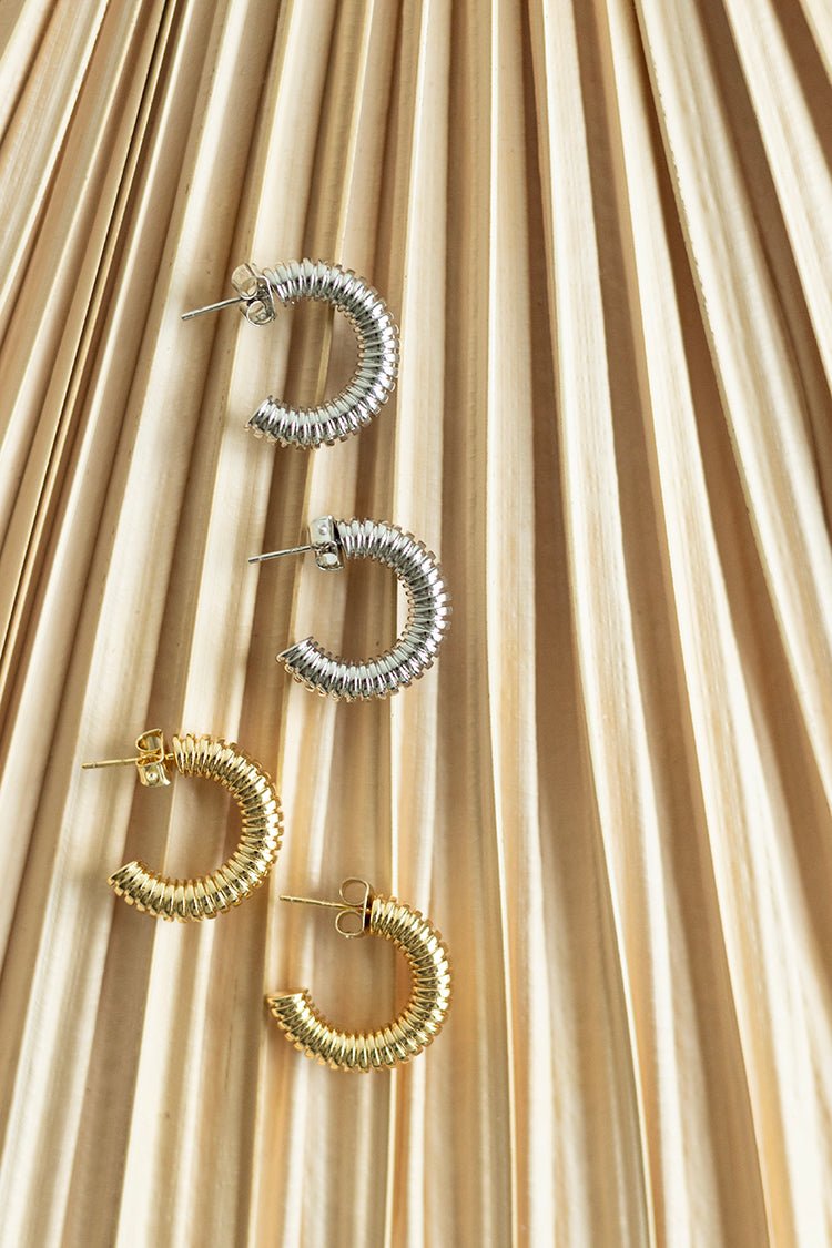 Mini Twisted Ribbed Hoop Earrings - Flea Style