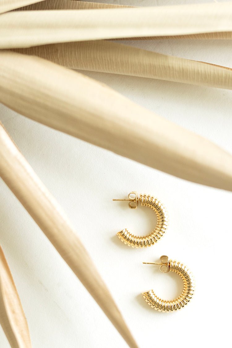 Mini Twisted Ribbed Hoop Earrings - Flea Style