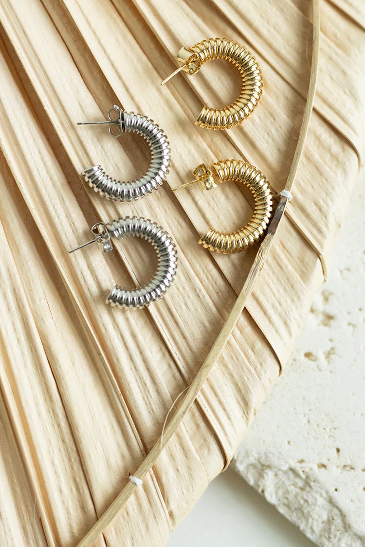 Mini Twisted Ribbed Hoop Earrings - Flea Style