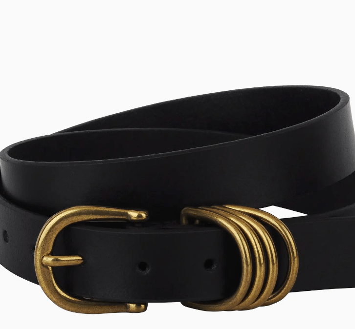 Multi D - Ring Genuine Leather Belt - Flea Style