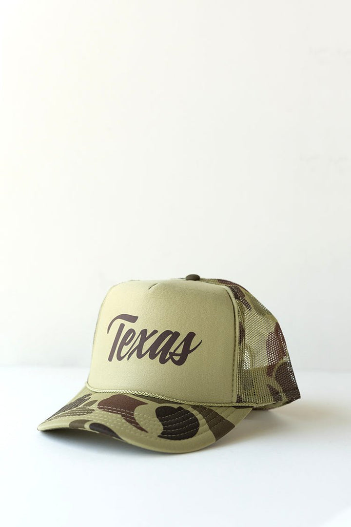 Olive Texas Camo Trucker Hat - Flea Style