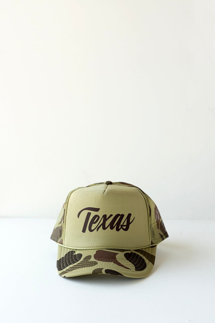 Olive Texas Camo Trucker Hat - Flea Style