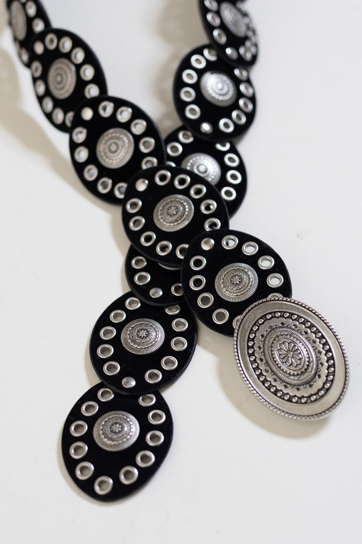 Oval Concho Belt with Grommets - Flea Style