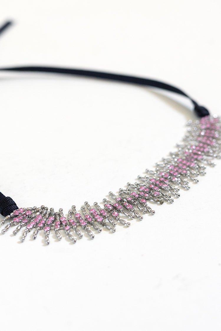 Pink Rhinestone Crown Hat Band - Flea Style