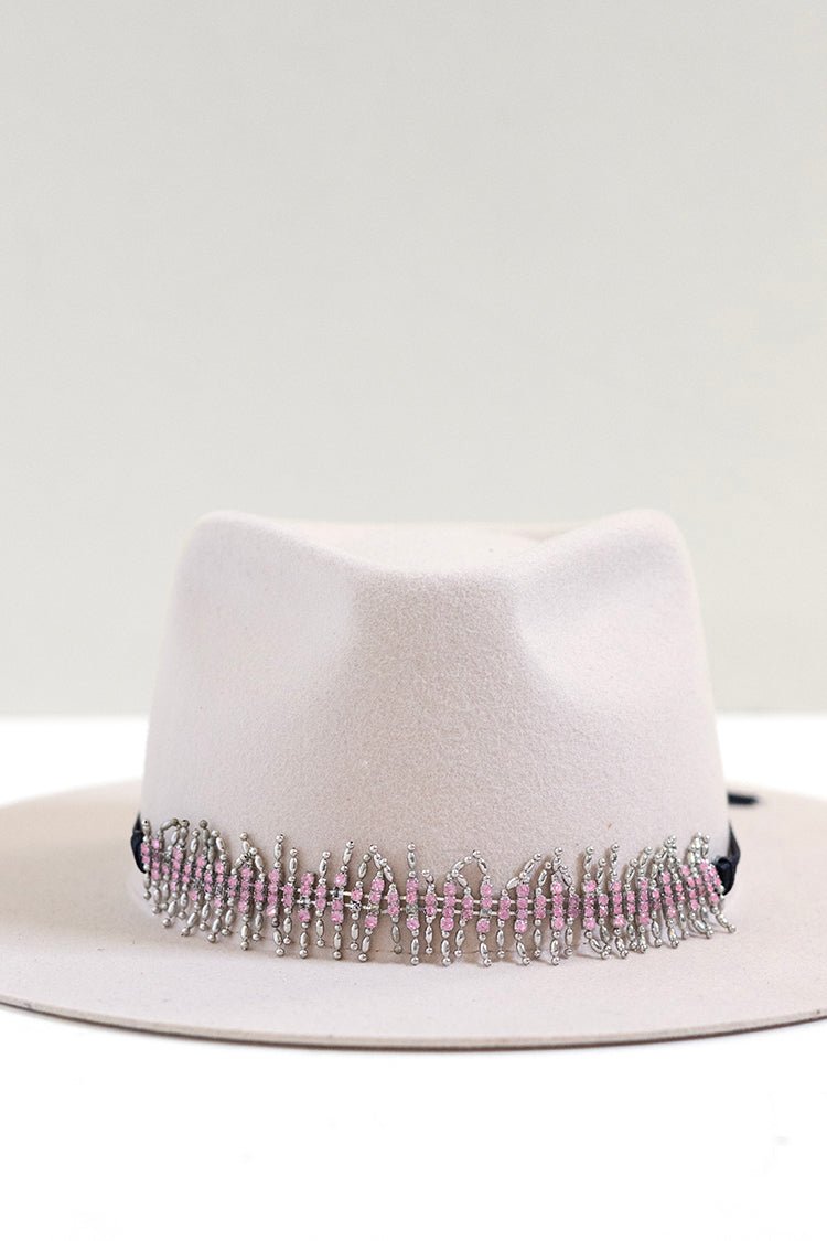 Pink Rhinestone Crown Hat Band - Flea Style