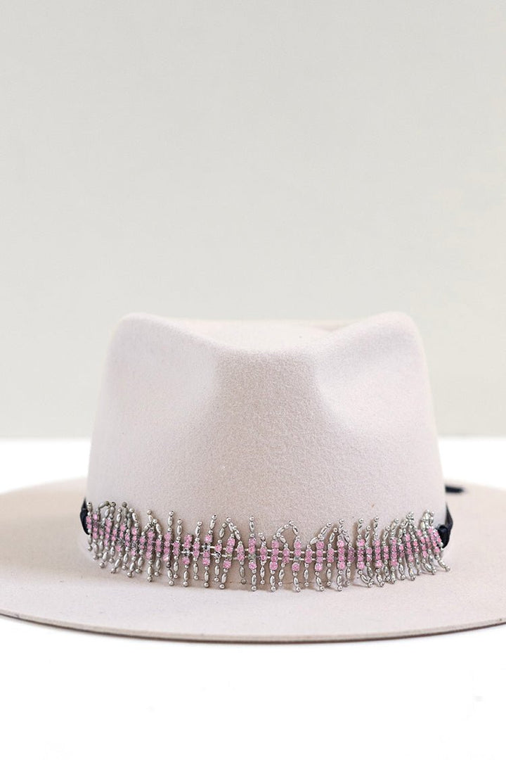 Pink Rhinestone Crown Hat Band - Flea Style