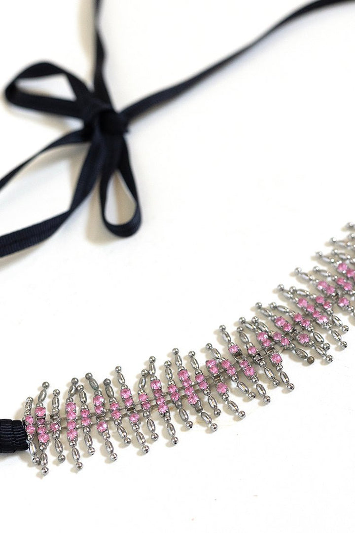 Pink Rhinestone Crown Hat Band - Flea Style