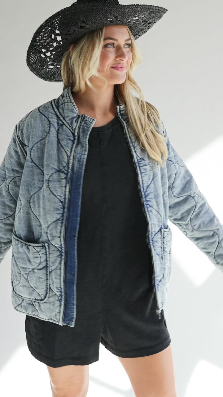 Quilted Denim Jacket