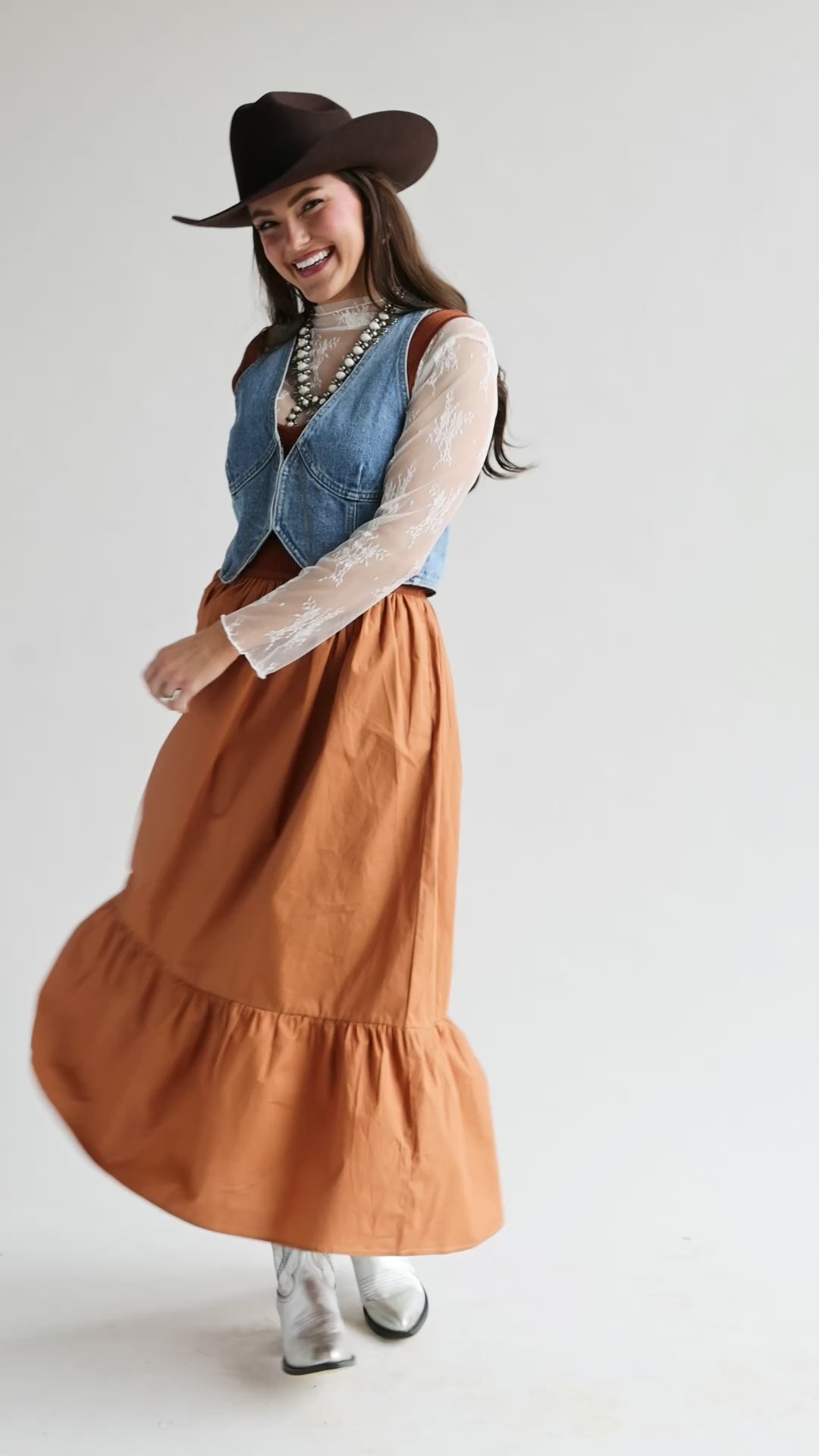 Rust Midi Dress