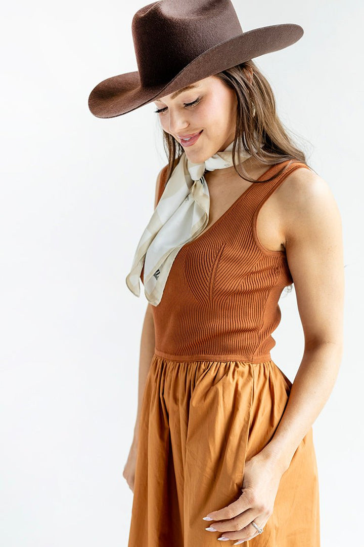 Rust Midi Dress - Flea Style